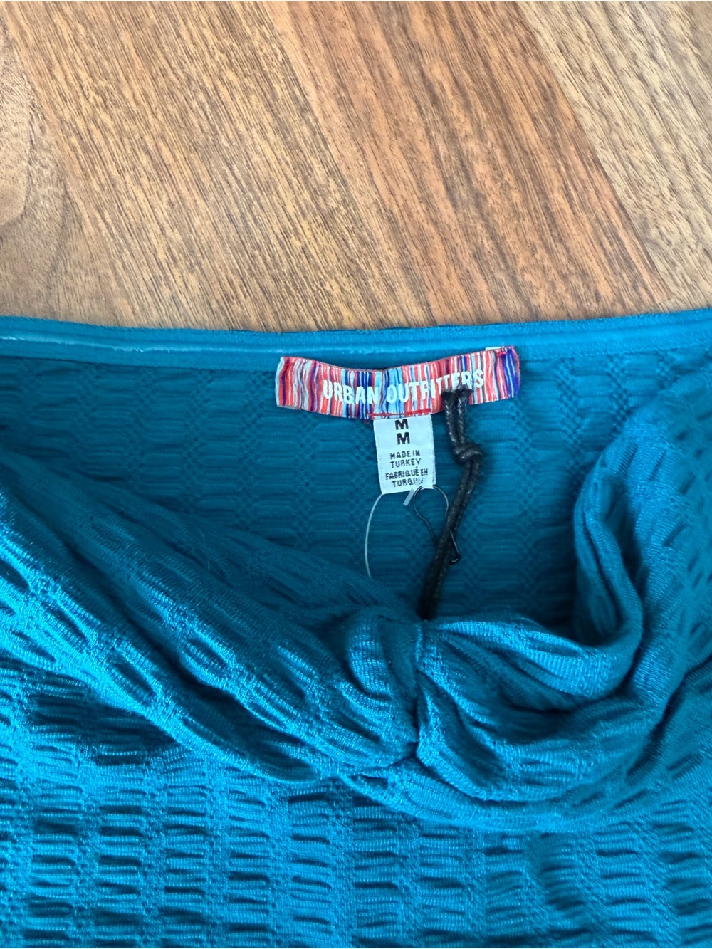 Urban Outfitters Teal Textured Crop Top